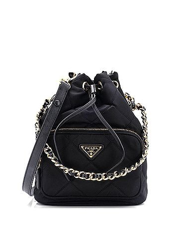 Prada Re-Edition 1995 Drawstring Bucket Bag Quilted Re-Nylon Mini (view 1)