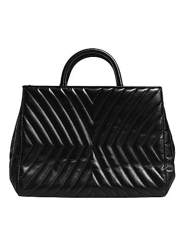 Dolce & Gabbana Basic Black Logo Heart Quilted Crossbody Glam Tote Women's Bag (view 2)