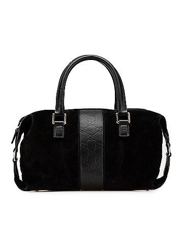 Gucci Guccissima Trimmed Suede Boston Bag (view 1)