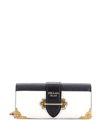 Prada Cahier Chain Clutch City Calf and Saffiano (view 1)