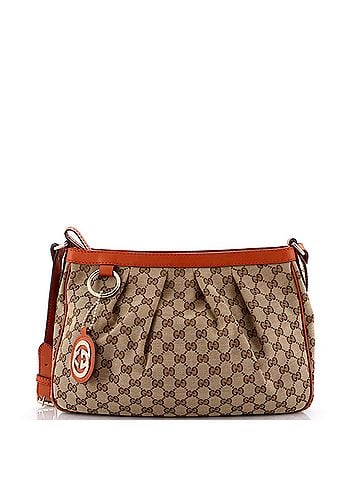Gucci Sukey Messenger Bag GG Canvas with Leather Medium (view 1)