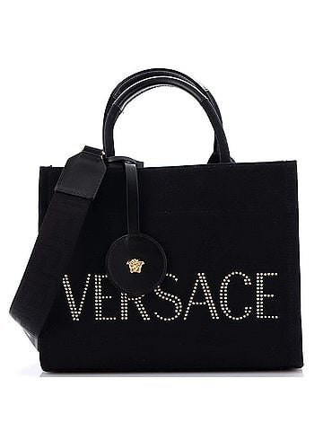 Versace La Medusa Tote Studded Canvas Medium (view 1)