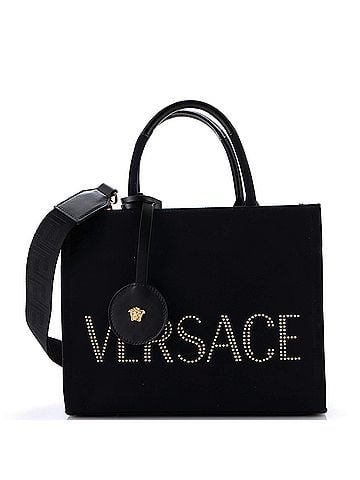 Versace La Medusa Tote Studded Canvas Medium (view 1)