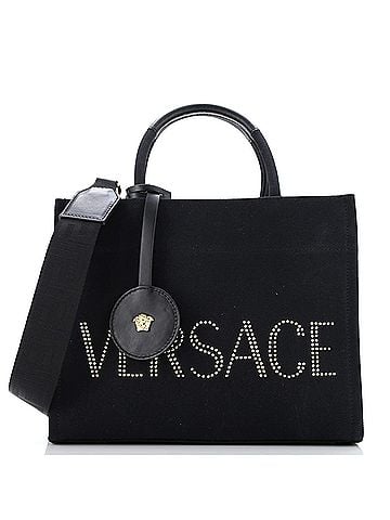 Versace La Medusa Tote Studded Canvas Medium (view 1)