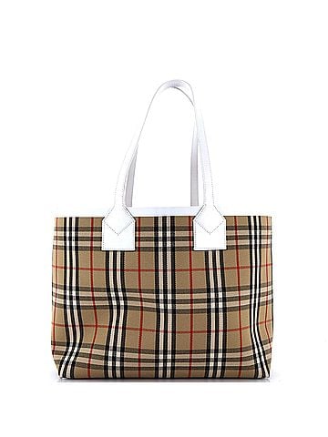Burberry London Tote Vintage Check Canvas Small (view 2)