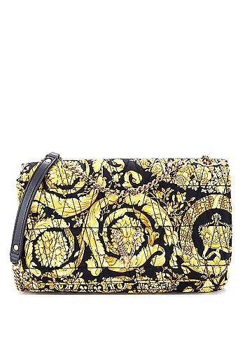 Versace Virtus Chain Flap Shoulder Bag Barocco Print Silk Medium (view 1)