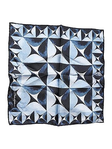 Dolce & Gabbana Basic Blue Fantasy 100% Silk Handkerchief Women's Scarf (view 1)
