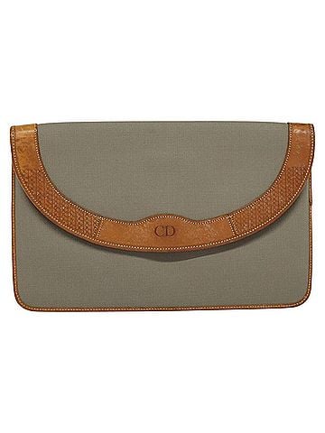 Dior Oblique Grey Canvas Clutch Bag (view 1)
