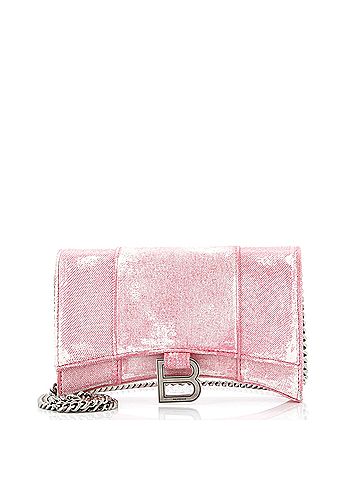 Balenciaga Hourglass Chain Wallet Denim Printed Leather (view 1)
