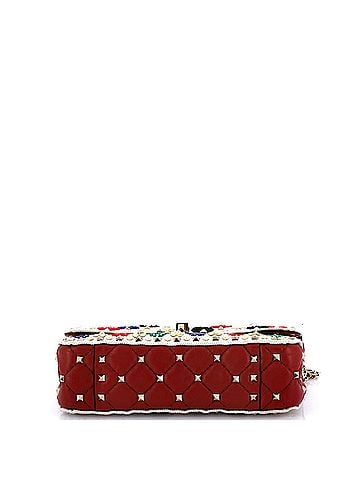 Valentino Garavani Rockstud Spike Flap Bag Embroidered Quilted Canvas and Leather Small (view 2)