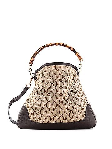 Gucci Diana Bamboo Shoulder Bag GG Canvas Medium (view 1)