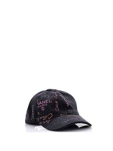 Chanel Denim Mood Baseball Cap Logo Printed Denim (view 2)