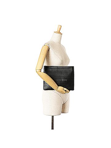 Dior Embossed Calfskin Logo Zip Clutch (view 2)