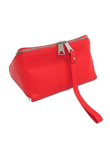 Bottega Veneta Red Color Leather Clutch Bag Pouch (view 1)