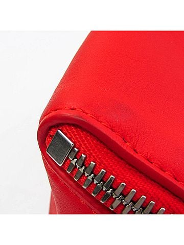 Bottega Veneta Red Color Leather Clutch Bag Pouch (view 2)