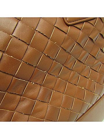 Bottega Veneta Intrecciato Red Brown Leather Tote Bag (view 2)
