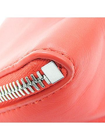 Bottega Veneta Red Color Leather Clutch Bag Pouch (view 2)
