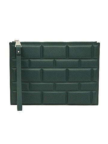 Bottega Veneta Blue Green Leather Clutch Bag (view 1)