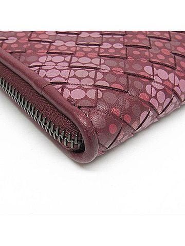 Bottega Veneta Intrecciato Wine Leather Clutch Bag (view 2)