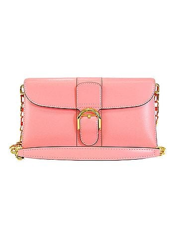 Delvaux Pink Leather Chain/Shoulder Wallet (view 1)