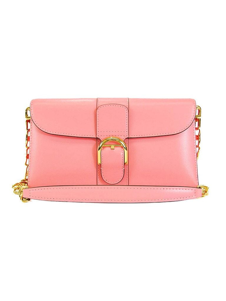 Delvaux 100% Leather Solid Pink Pink Leather Chain/Shoulder Wallet One size - photo 1