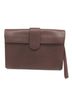 Delvaux 100% Leather Solid Brown Brown Leather Clutch Bag One size - photo 1