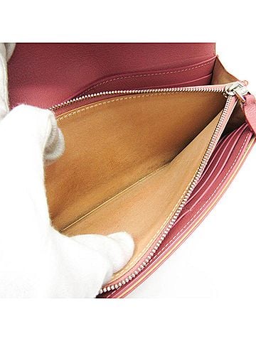 Delvaux Pink Leather Long Wallet (Bi-Fold) (view 2)