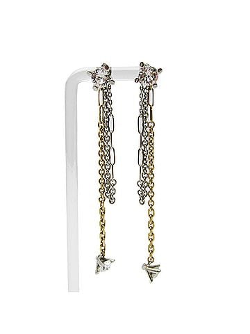 Louis Vuitton Gold Silver Metal Chain Earrings (view 1)