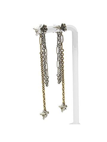 Louis Vuitton Gold Silver Metal Chain Earrings (view 2)