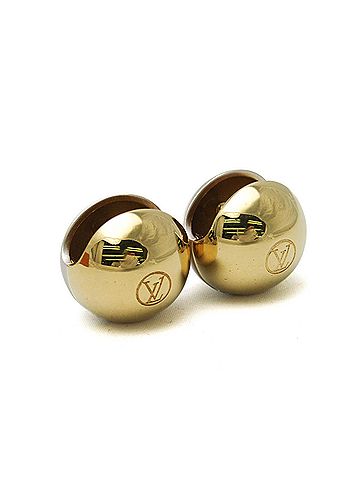 Louis Vuitton Gold Silver Metal Ball Stud Earrings (view 1)