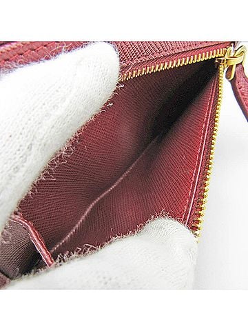Prada Saffiano Bordeaux Leather Middle Wallet (Bi-Fold) (view 2)