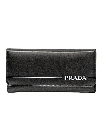 Prada Black Blue Leather Long Wallet (Bi-Fold) (view 1)