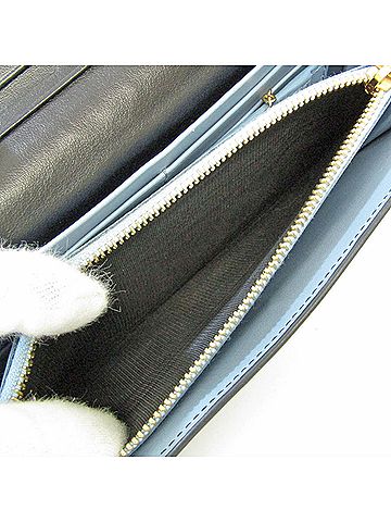 Prada Black Blue Leather Long Wallet (Bi-Fold) (view 2)