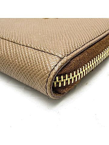 Prada Saffiano Brown Leather Coin Purse/Coin Case (view 2)