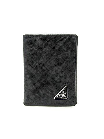 Prada Saffiano Black Leather Bill Wallet (Tri-Fold) (view 1)