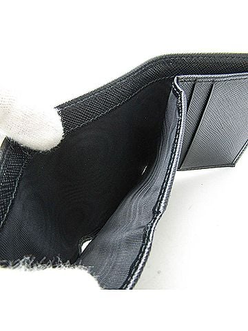 Prada Saffiano Black Leather Bill Wallet (Tri-Fold) (view 2)