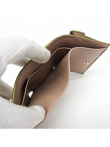 Prada Saffiano Champagne Gold Pink Beige Leather Wallet (Tri-Fold) (view 2)