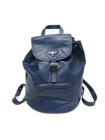 Prada Blue Leather Backpack (view 1)