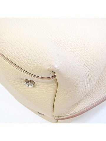 Tod's Cream Leather Tote Bag (view 2)