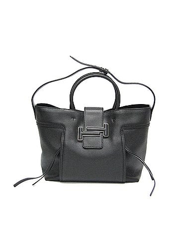 Tod's Black Leather Handbag Tote Bag (view 1)