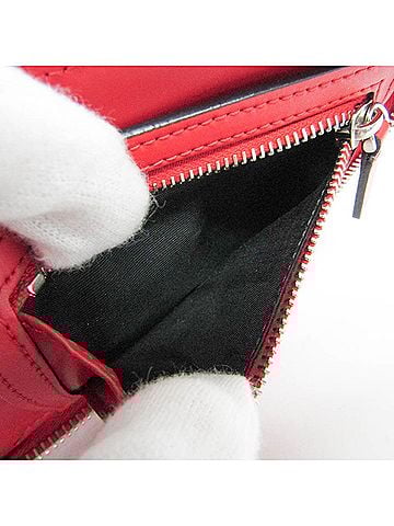 Valentino Garavani Black Red Color Leather Chain/Shoulder Wallet (view 2)