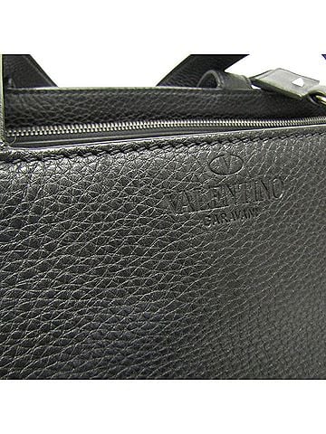 Valentino Garavani Black Leather Shoulder Bag Tote Bag (view 2)