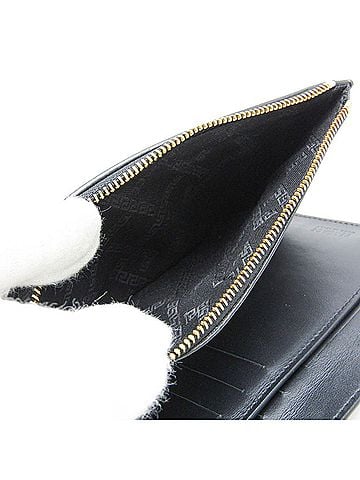 Versace Black Bordeaux Leather Long Wallet (Bi-Fold) (view 2)