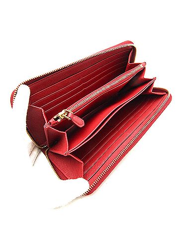 Prada Saffiano Red Color Leather Long Wallet (Bi-Fold) (view 2)