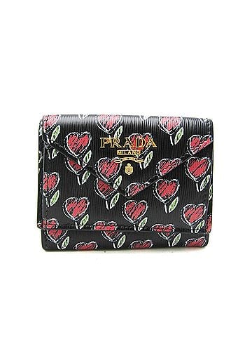 Prada Black Red Color Leather Wallet (Tri-Fold) (view 1)