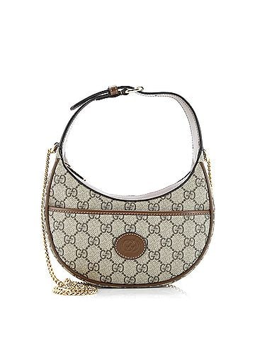Gucci Interlocking G Patch Half Moon Hobo GG Coated Canvas Mini (view 1)