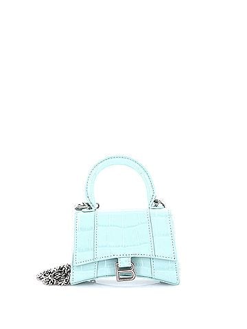 Balenciaga Hourglass Top Handle Bag Crocodile Embossed Leather Mini (view 1)