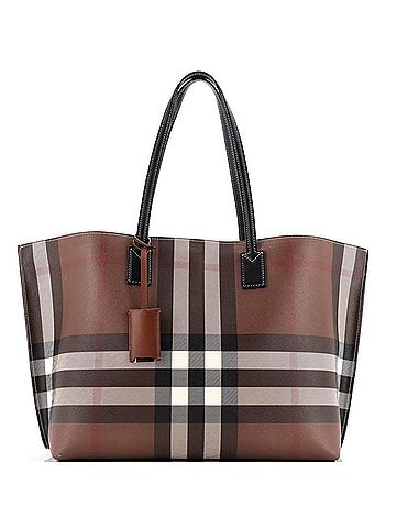 Burberry Soft Tote Check E-Canvas Medium (view 1)