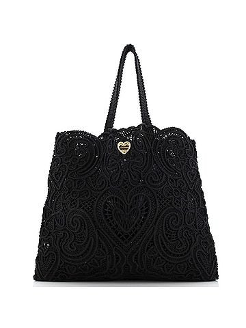 Dolce & Gabbana Beatrice Tote Bag Crochet Lace Jacquard Large (view 1)