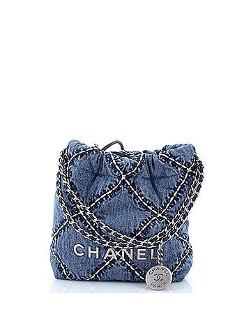 Chanel 22 Chain Hobo Quilted Stitched Denim Mini (view 1)